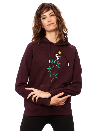 Branch girl hoodie heather grape red 