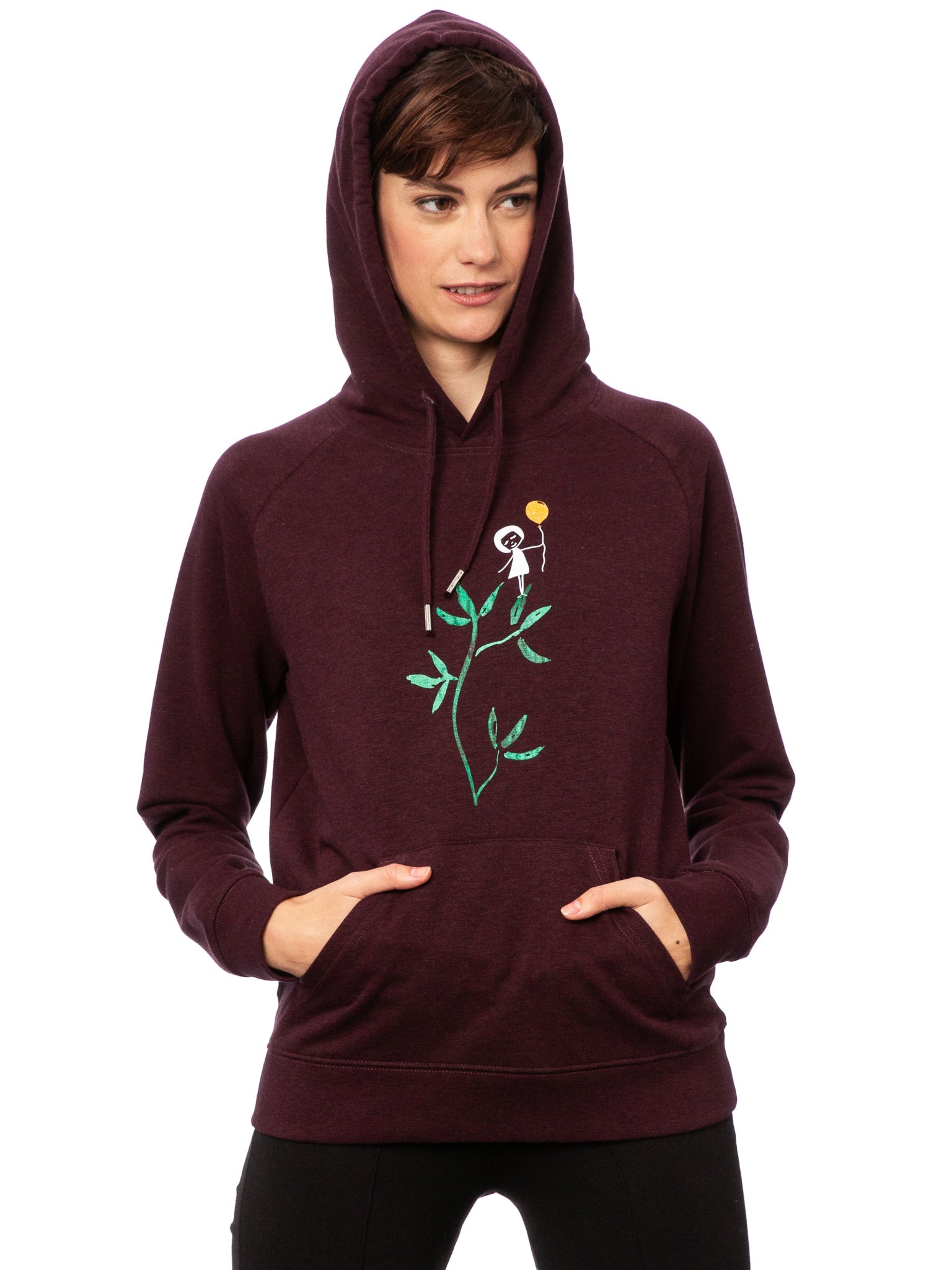 Branch girl hoodie heather grape red 