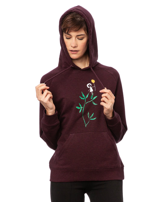 Astmädchen Hoodie heather grape red