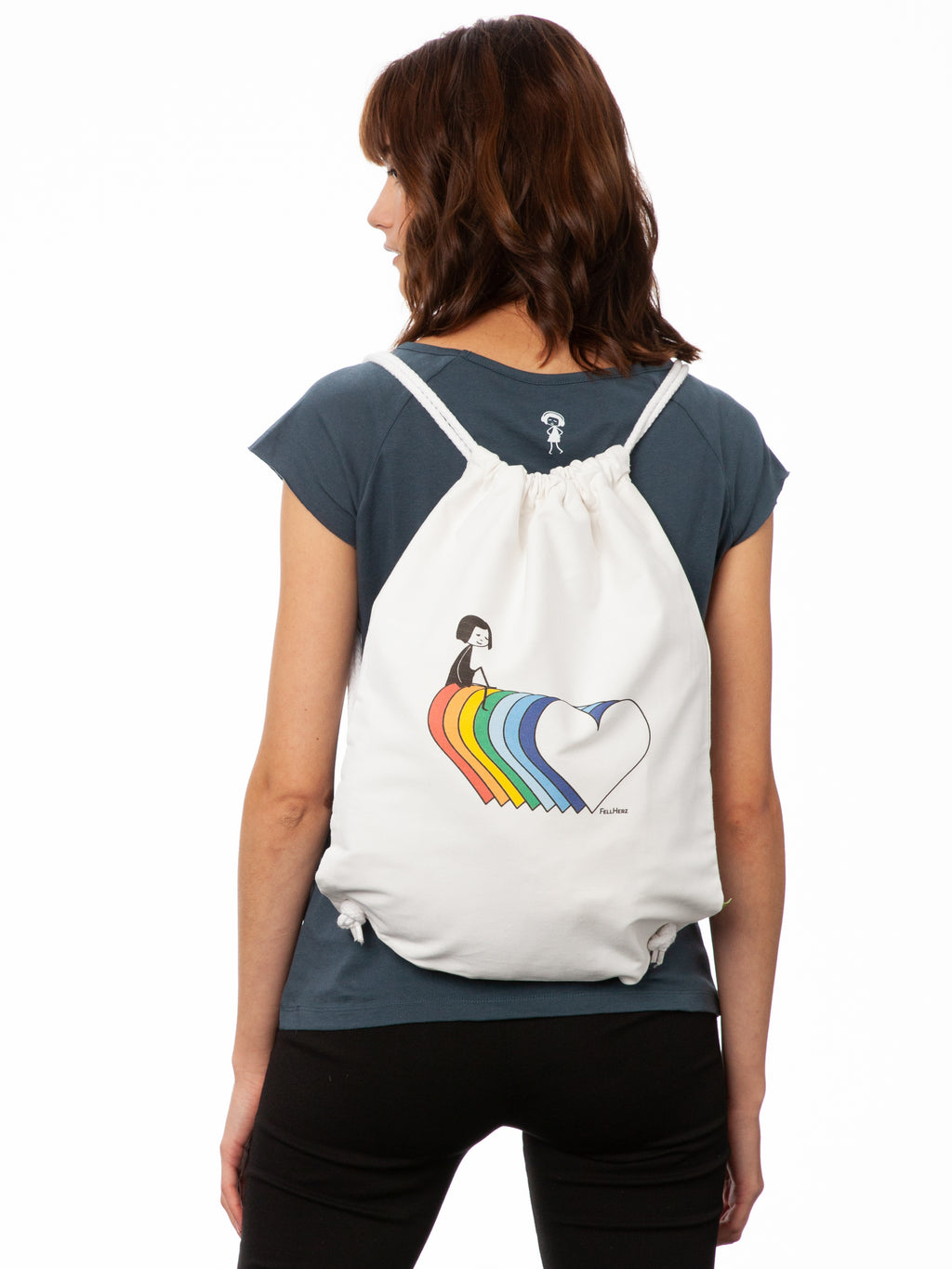 Rainbow Turnbeutel white