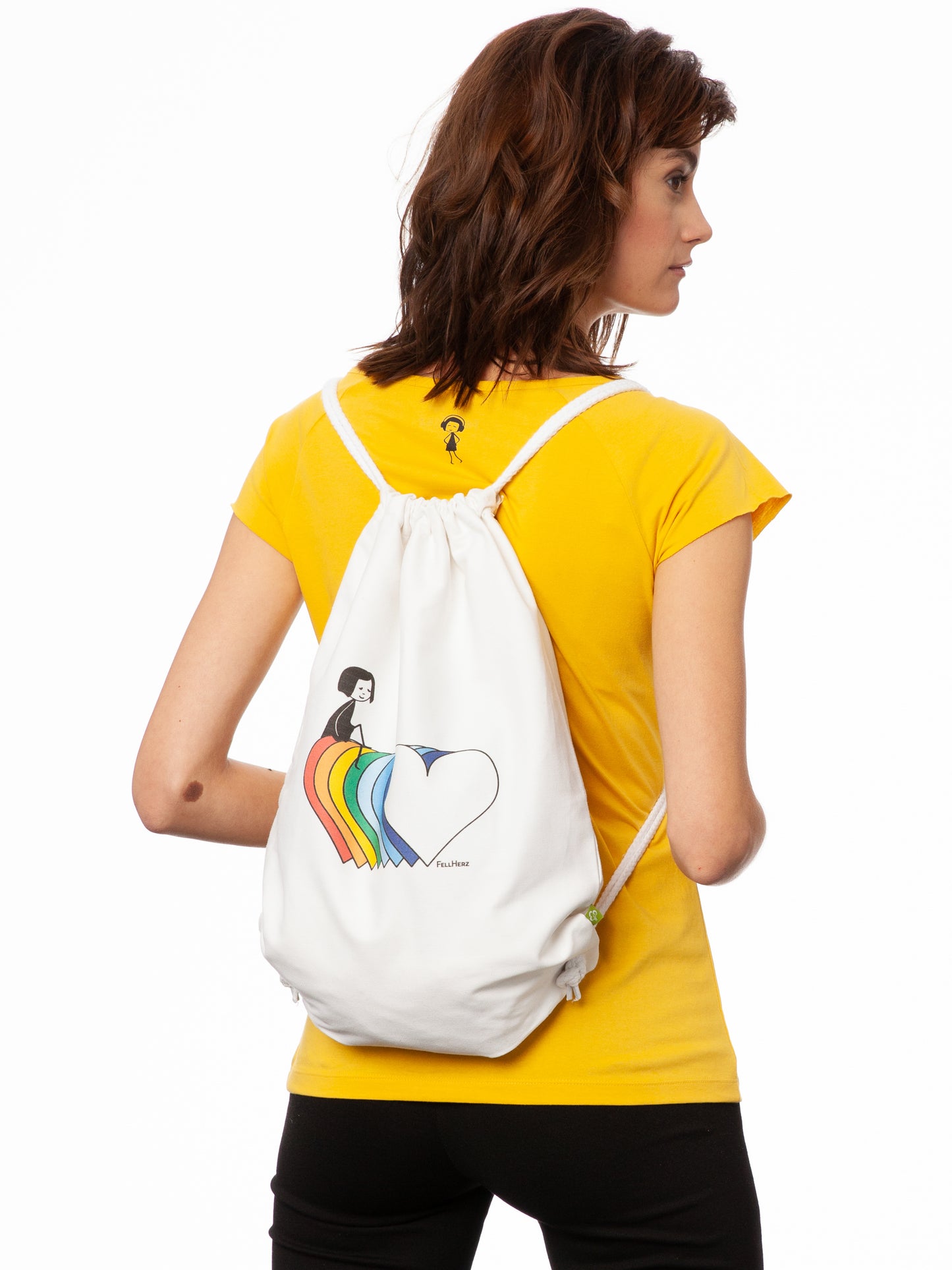 Rainbow gym bag white 