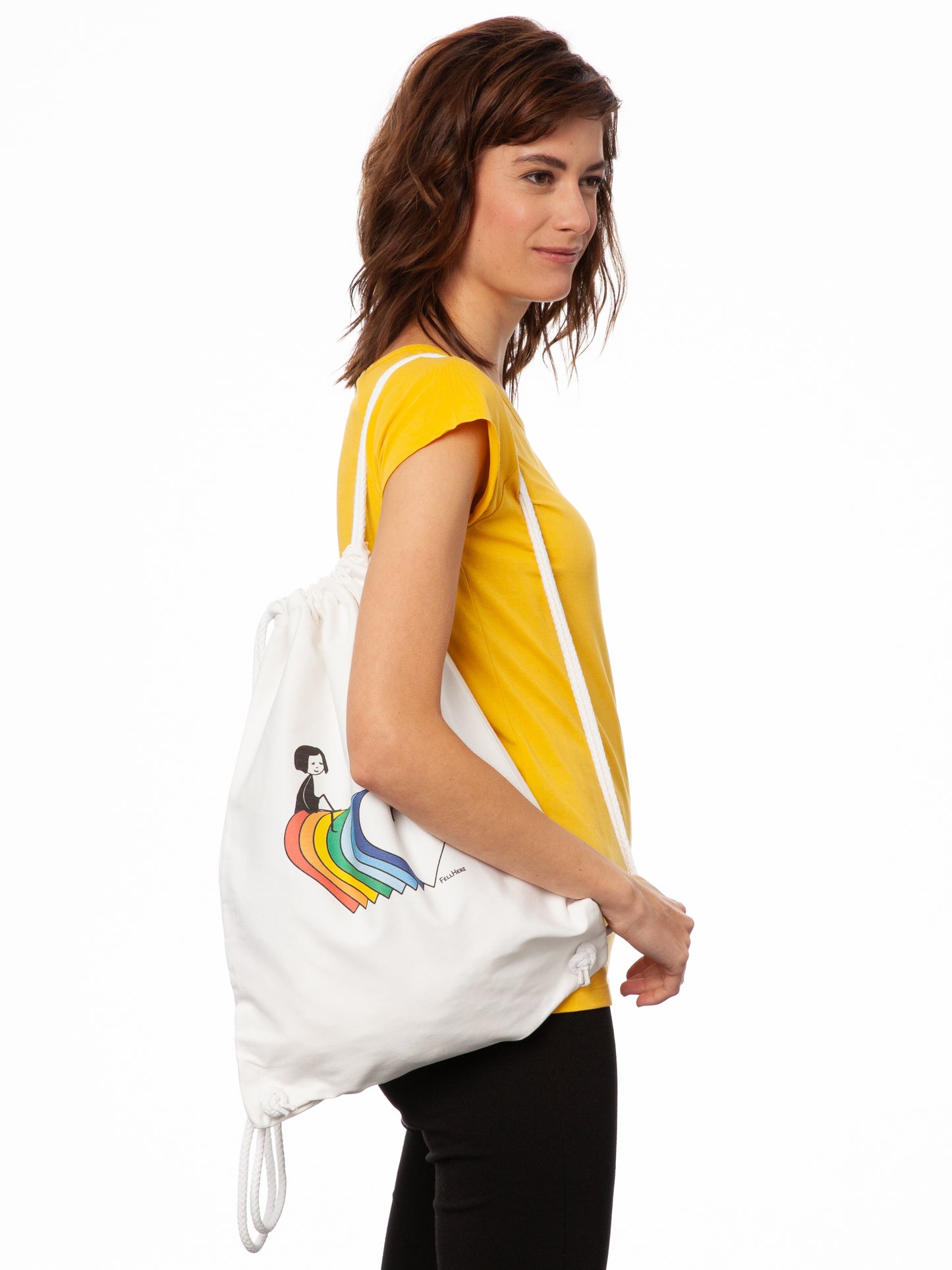 Rainbow gym bag white 