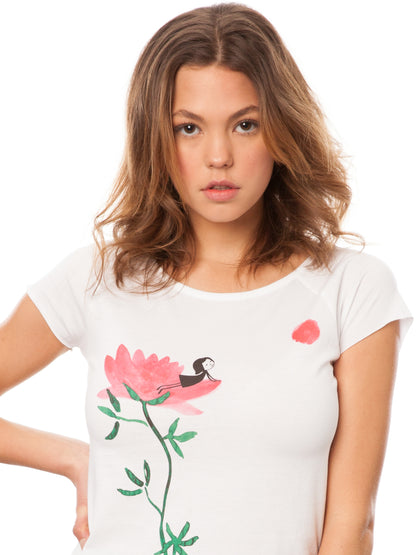 Sun Salutation Girl Cap Sleeve white XL 