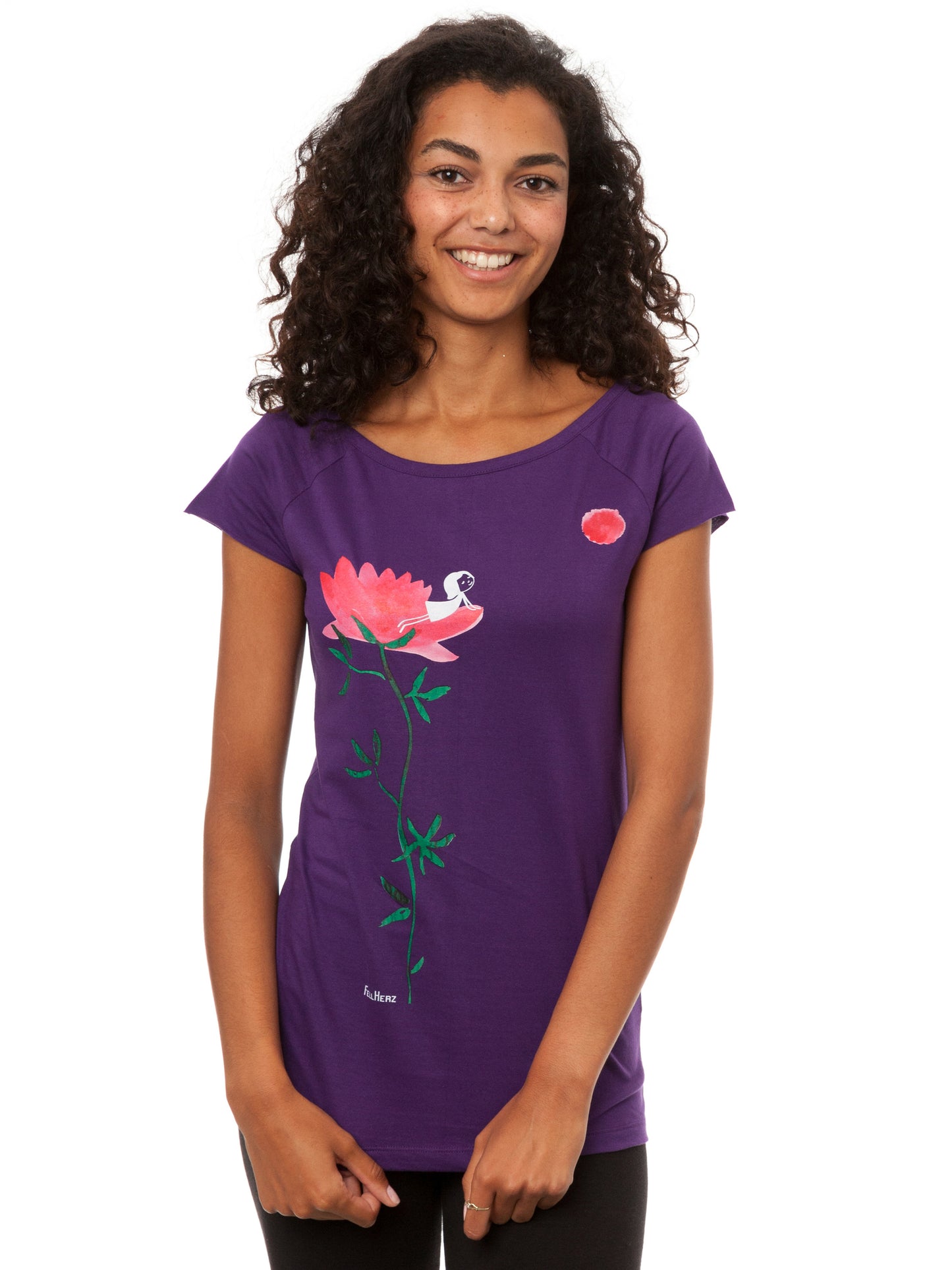 Sun Salutation Girl Cap Sleeve aubergine size S 