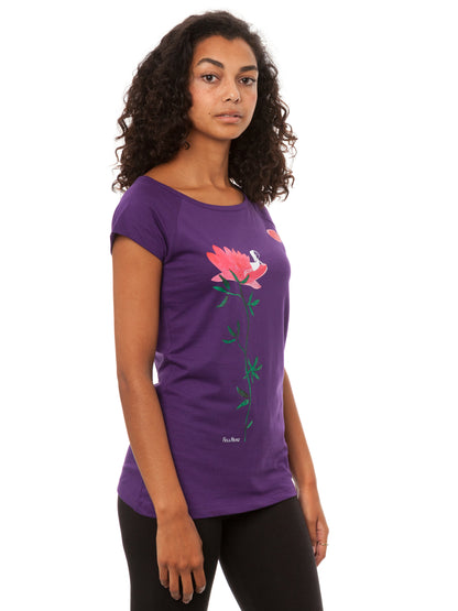 Sun Salutation Girl Cap Sleeve aubergine size S 