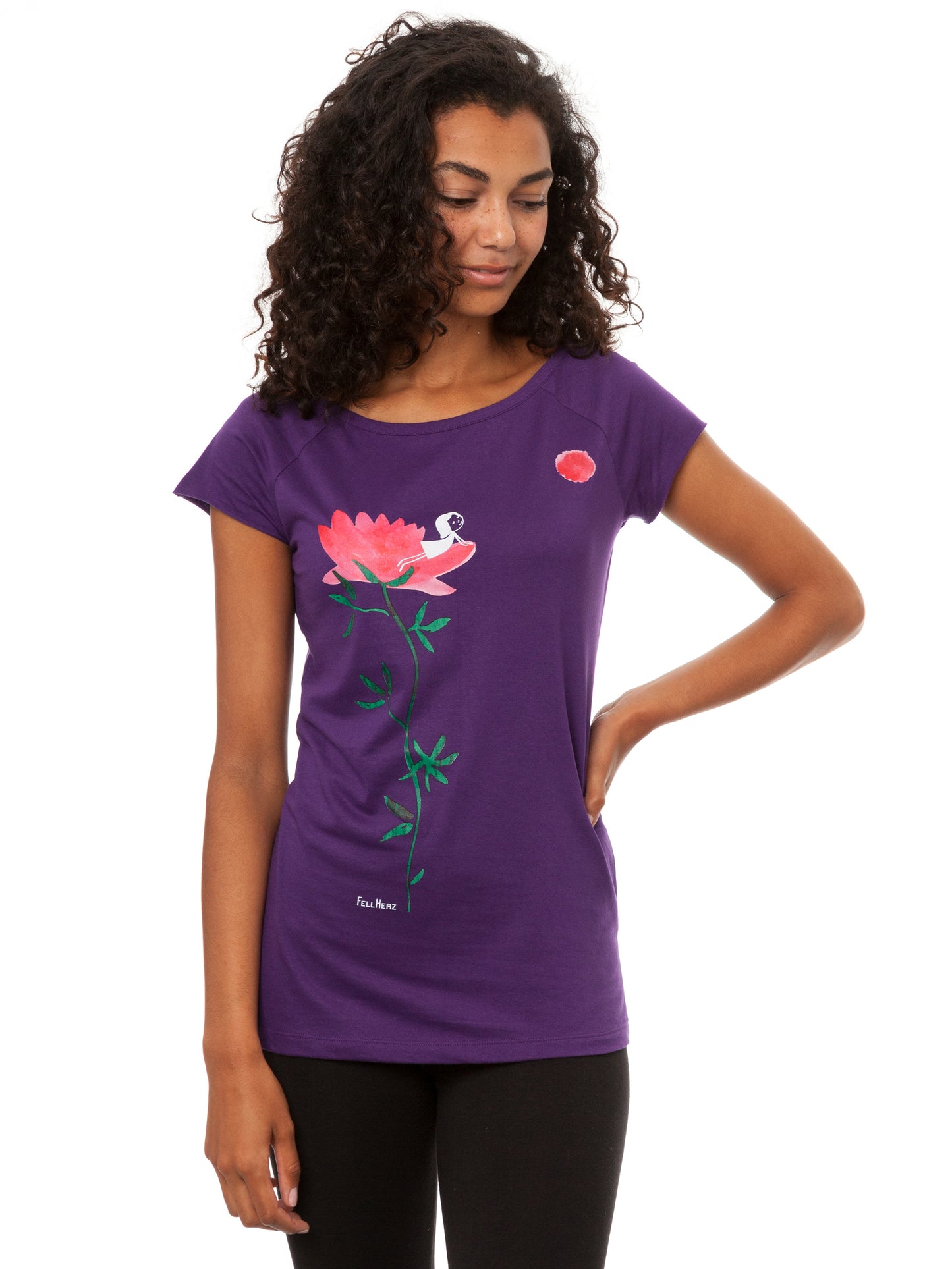 Sun Salutation Girl Cap Sleeve aubergine size S 