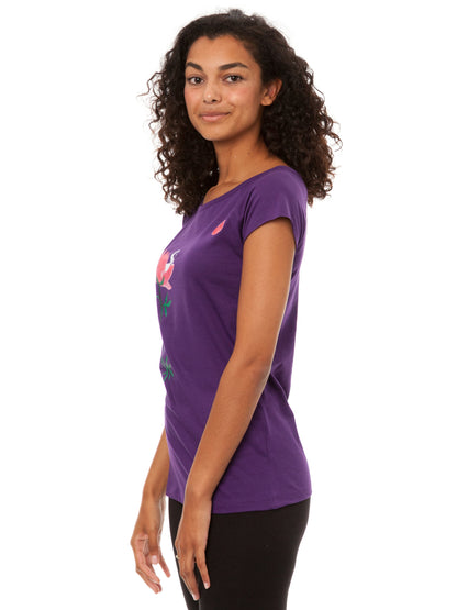 Sun Salutation Girl Cap Sleeve aubergine size S 