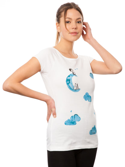 Camping Girl Cap Sleeve white Größe XL