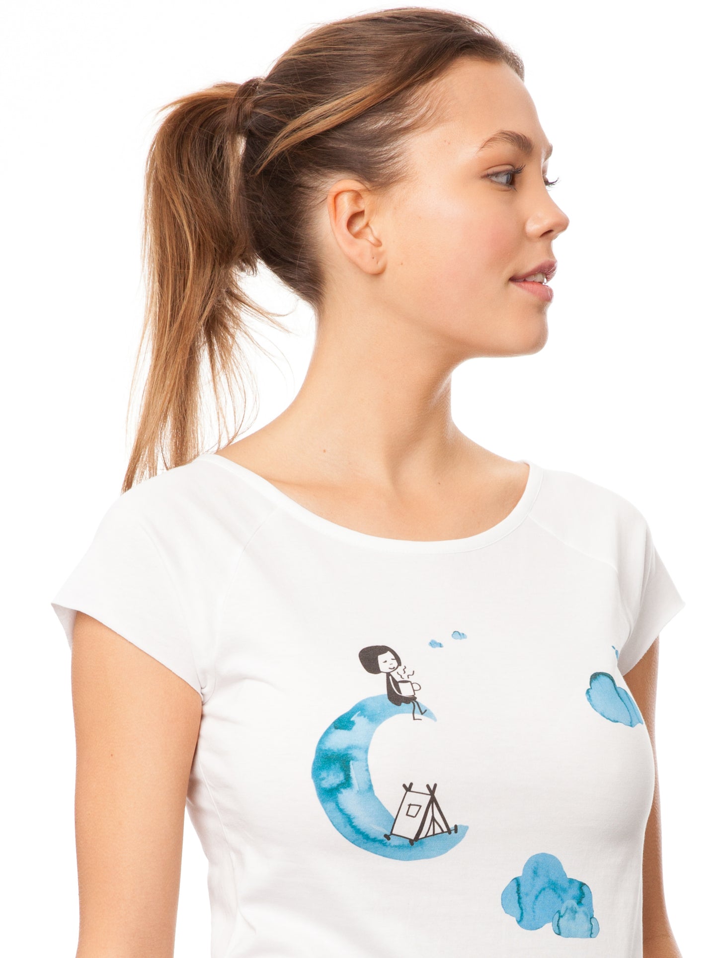 Camping Girl Cap Sleeve white Größe XL