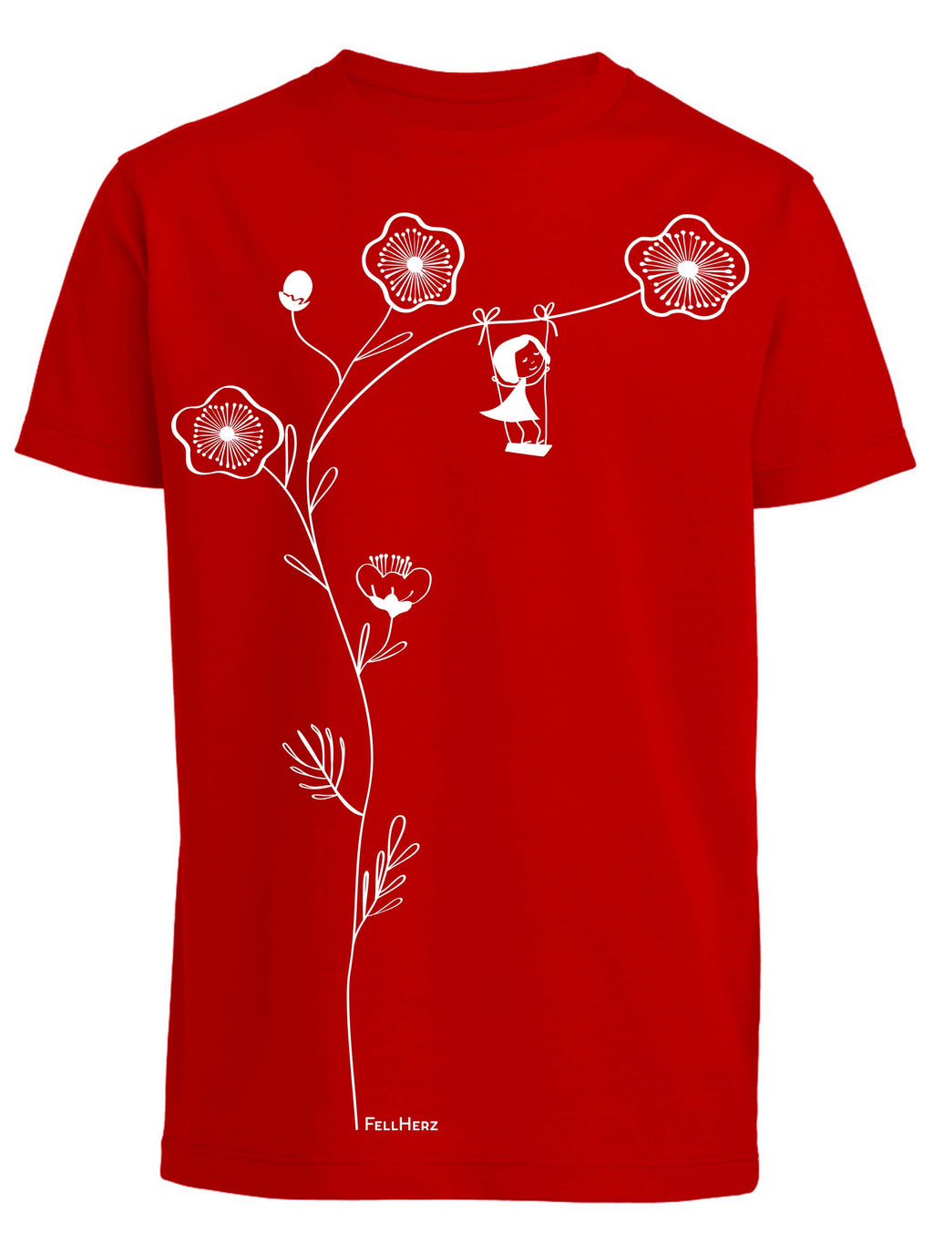 Schaukelmädchen Kinder T-Shirt red