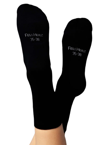 6er Pack dicke und dünne Socken mit Bio-Baumwolle Mix schwarz