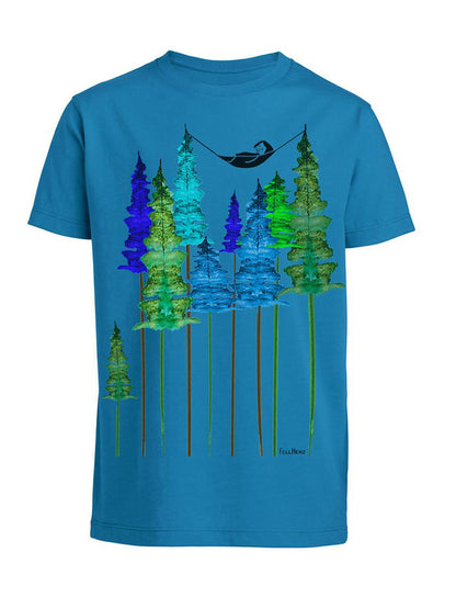 Wood Girl Kids T-Shirt azur