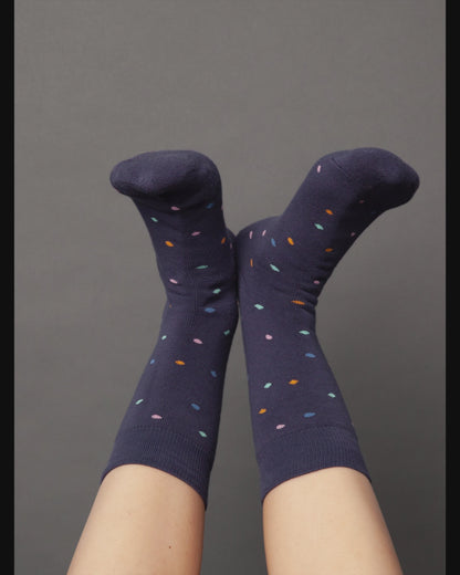 6er Pack warme Kuschel-Socken mit Bio-Baumwolle Mix Konfetti thundercloud und schwarz