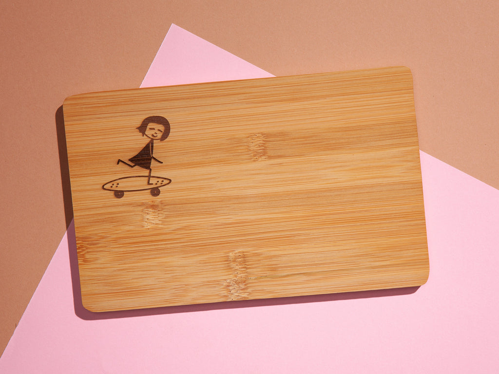Breakfast Board Skating Girl Bamboo