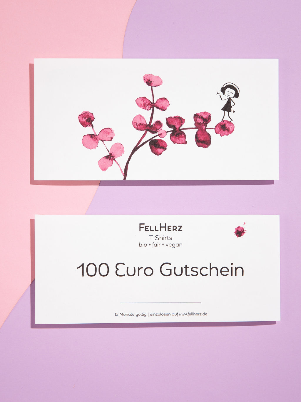 FellHerz hundert Euro Gutschein Übersicht vorne und hinten