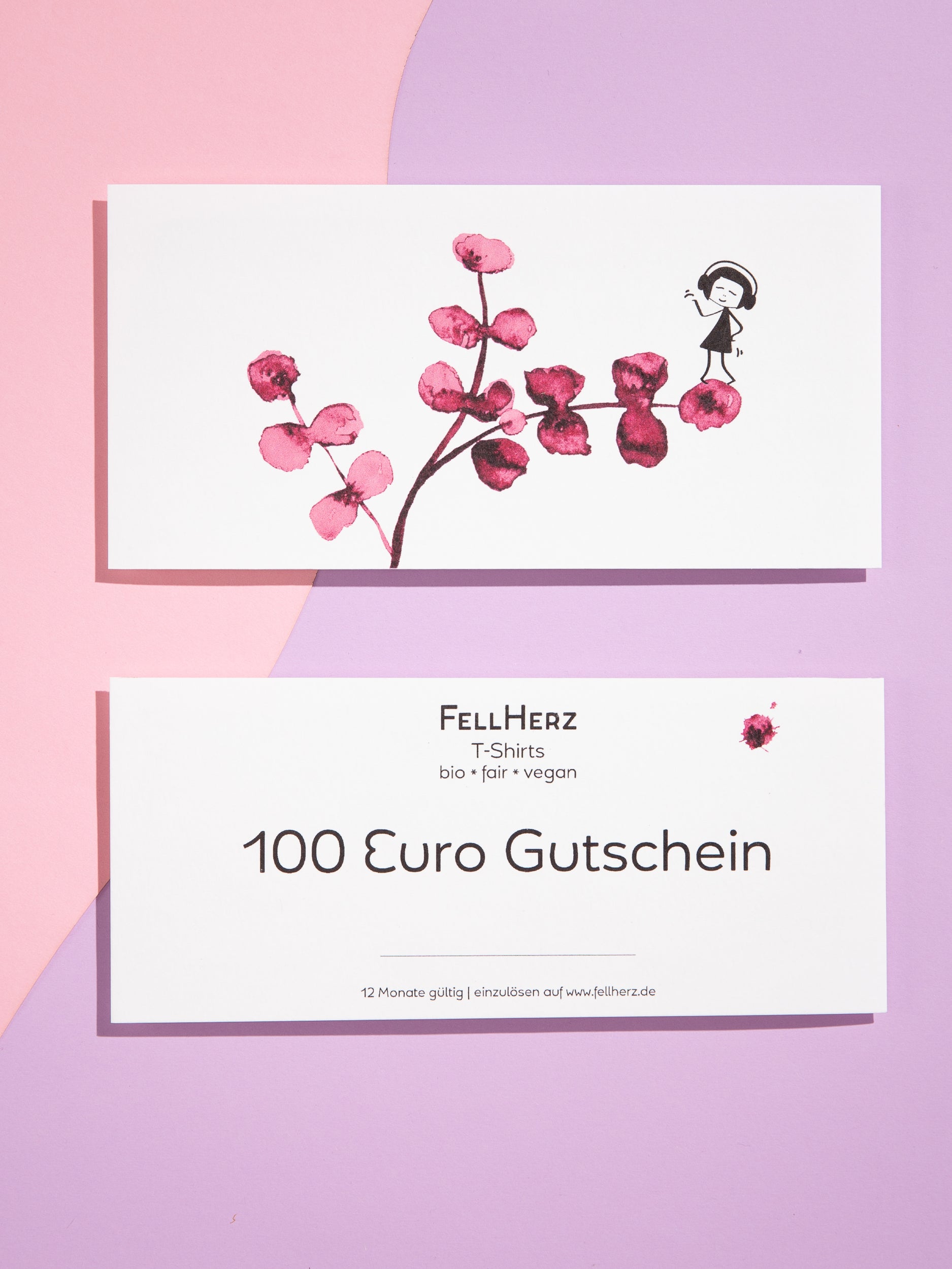 FellHerz hundert Euro Gutschein Übersicht vorne und hinten